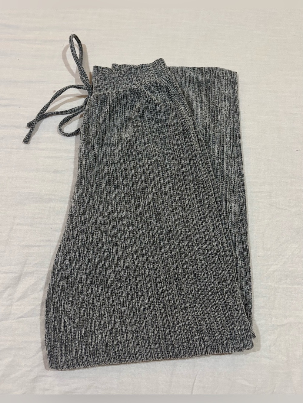 Zara Gray Ribbed Drawstring Pants - Picture 1 of 3